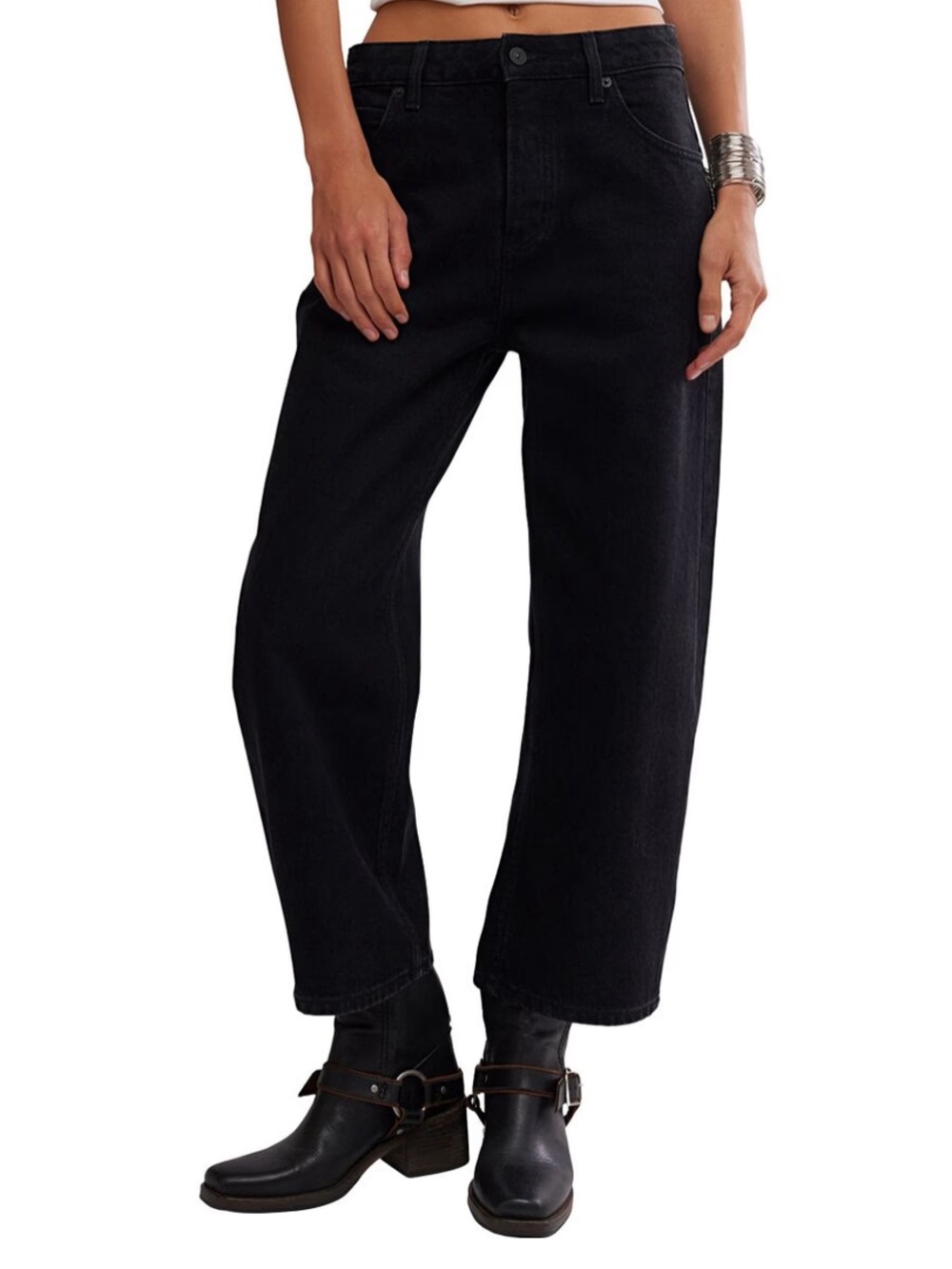 We The Free Deep Trance Black Boyfriend Dropped Jeans